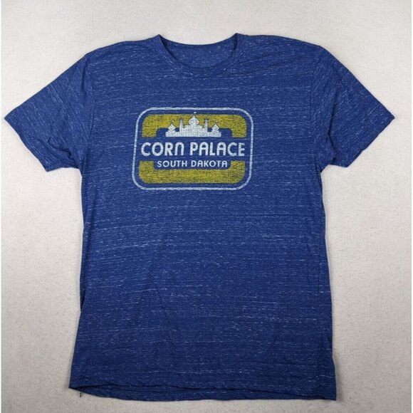 CORN PALACE SOUTH DAKOTA - MEN'S BLUE SHORT SLEEVE GRAPHIC T-SHIRT - SIZE L - Picture 1 of 6